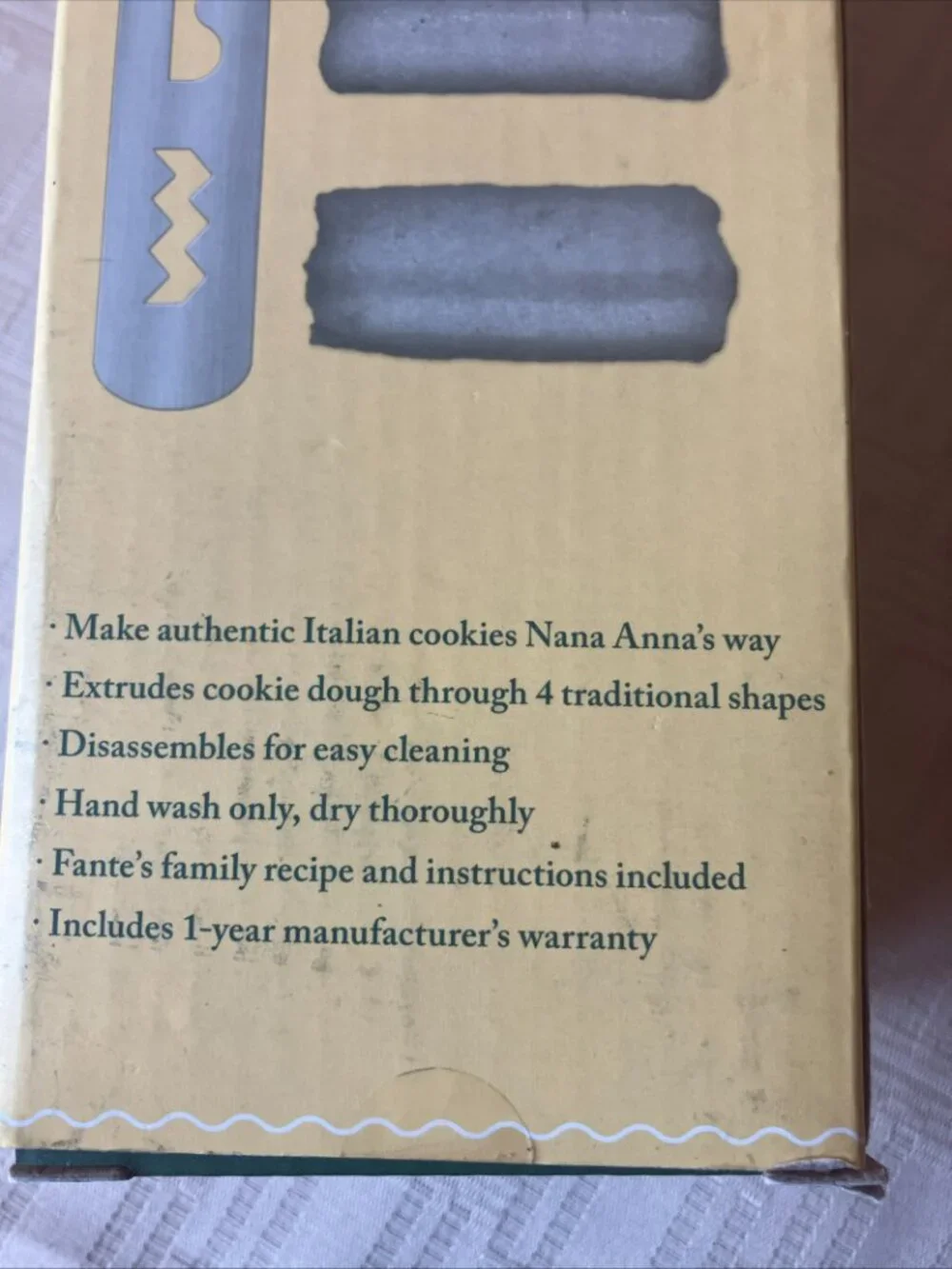 Fante's Nana Anna's Easy Cookies Stainless Cookie Press Unused New In Open Box